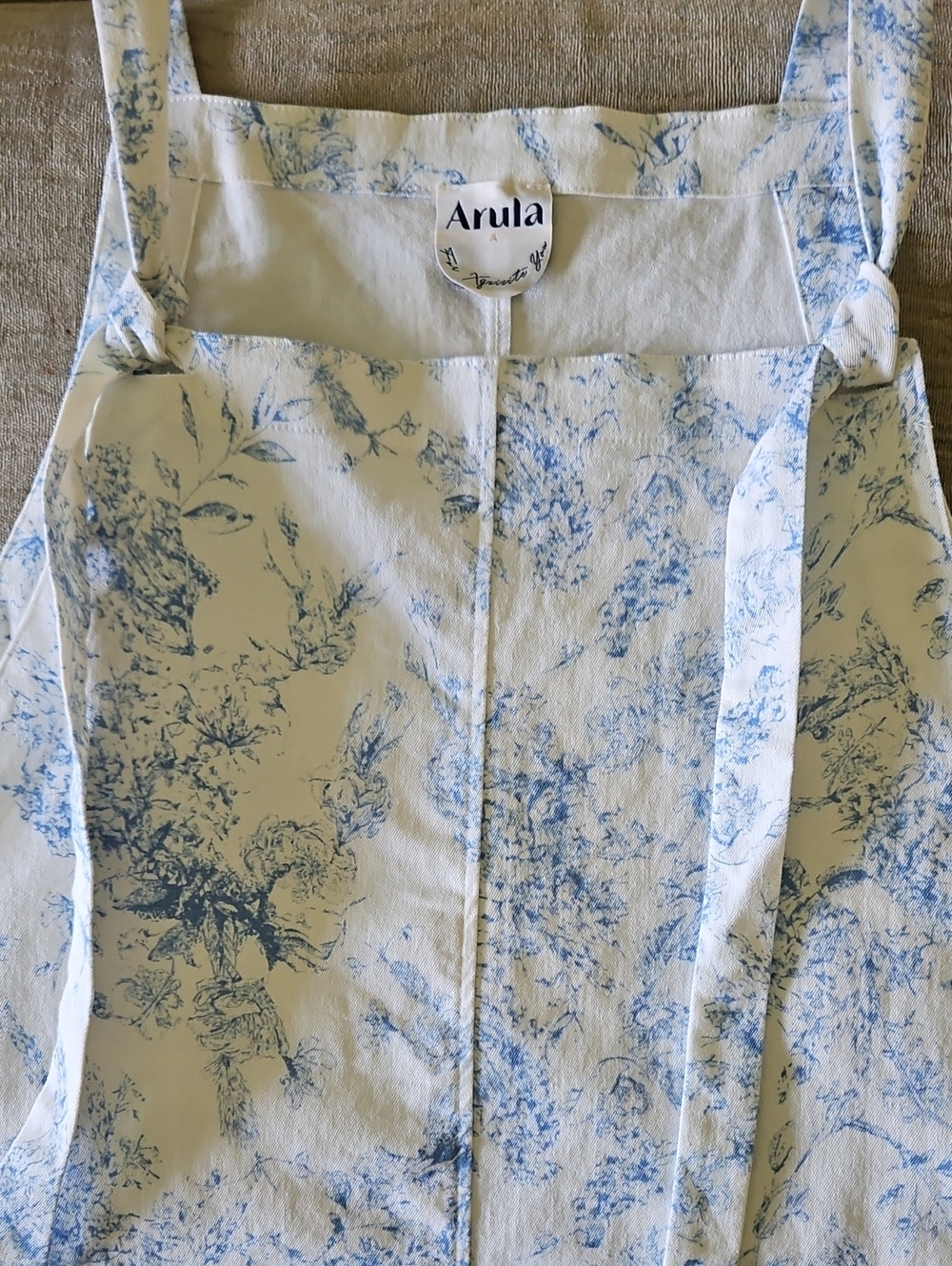Arula Women's White Blue Floral Jean Dress